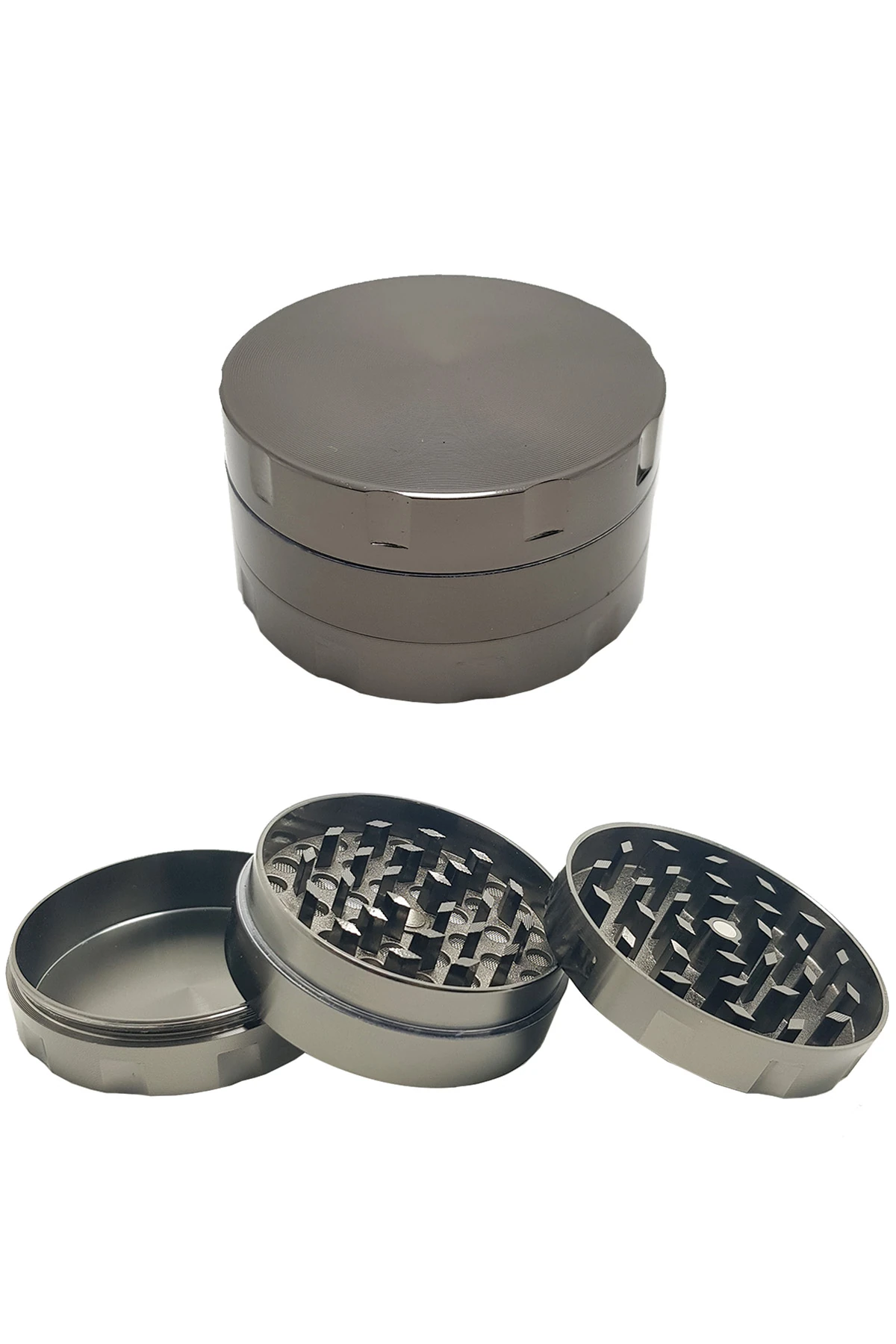 Gri 55 mm. Tütün Baharat Herbal Öğütücüsü Parçalayıcı rb88gr