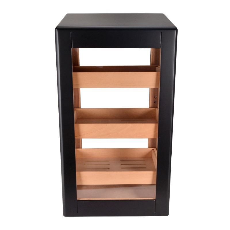 Falconetti Sedir Ağacı 3 Katlı Camlı Siyah Özel Humidor Puro Kutusu rd12