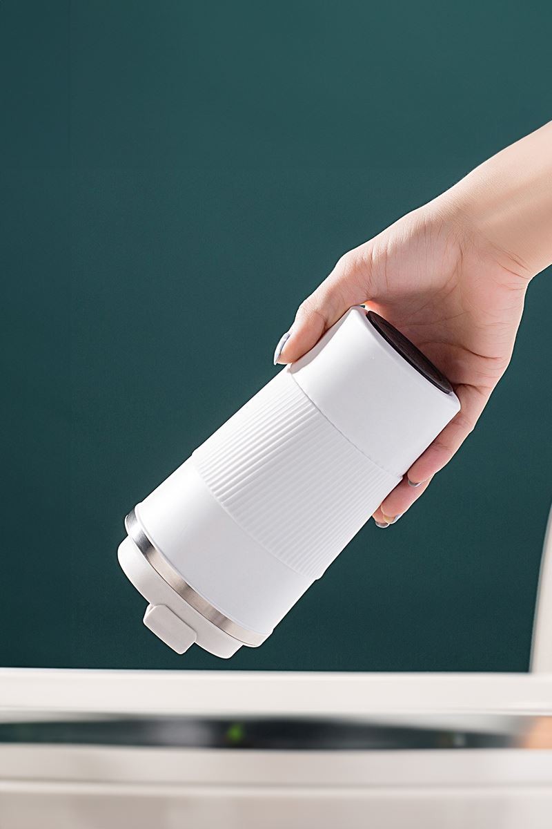 304 L Kilitli Çelik Mat Beyaz 510 ml Kahve Termos Mug cin405by