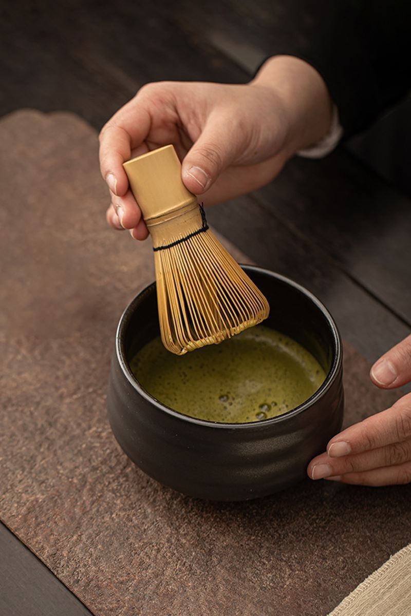 3 Parça Matcha Çayı Fırça ve Bamboo Whisk Tutucu ve Bambu Kaşık Set mt155