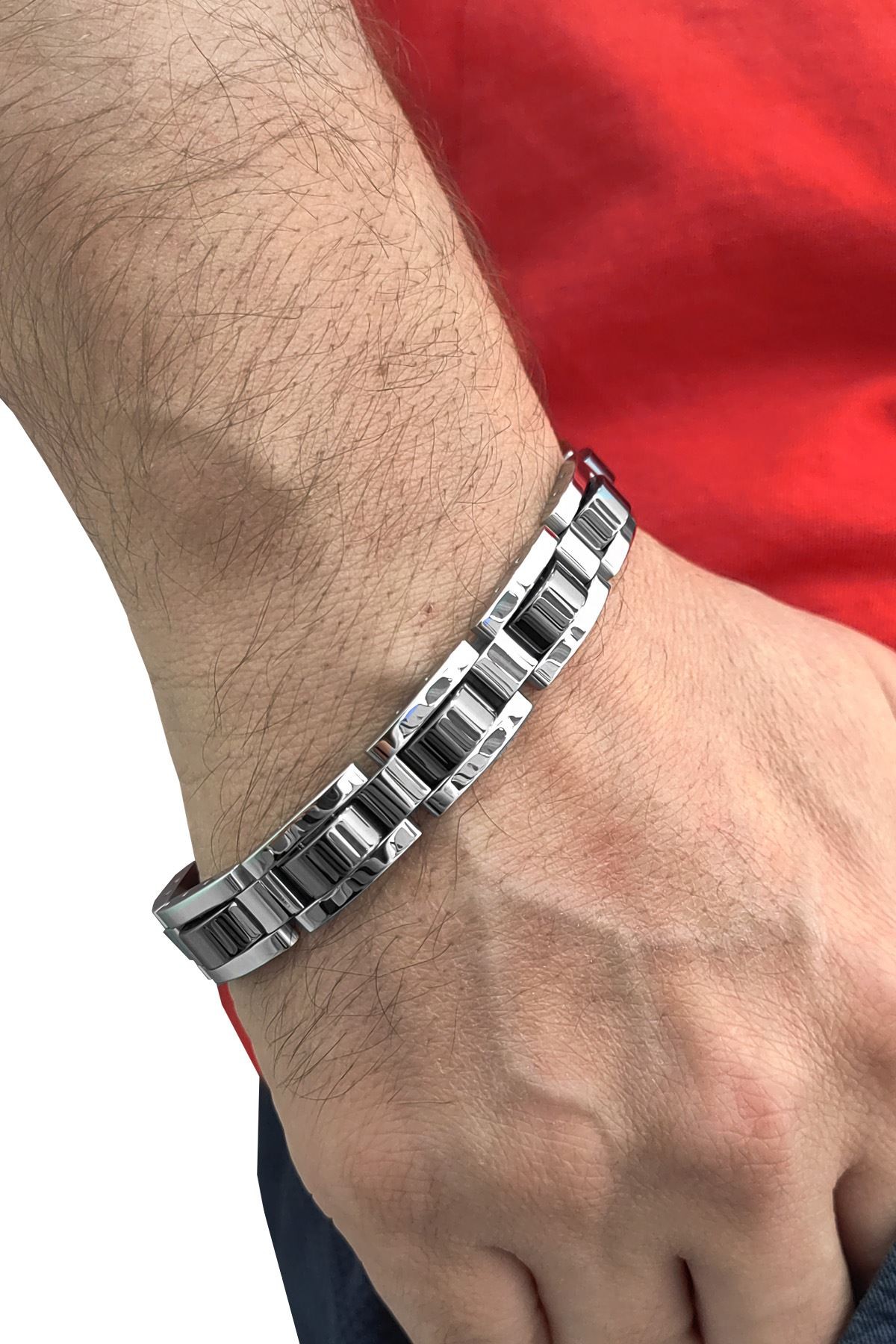 Chavin Gri 12 mm Çelik Parlak Erkek Bileklik ev14by