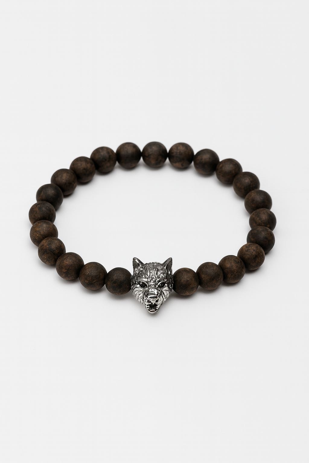 Lastikli Doğal Kahverengi Jasper Taşlı Erkek Bileklik ey40