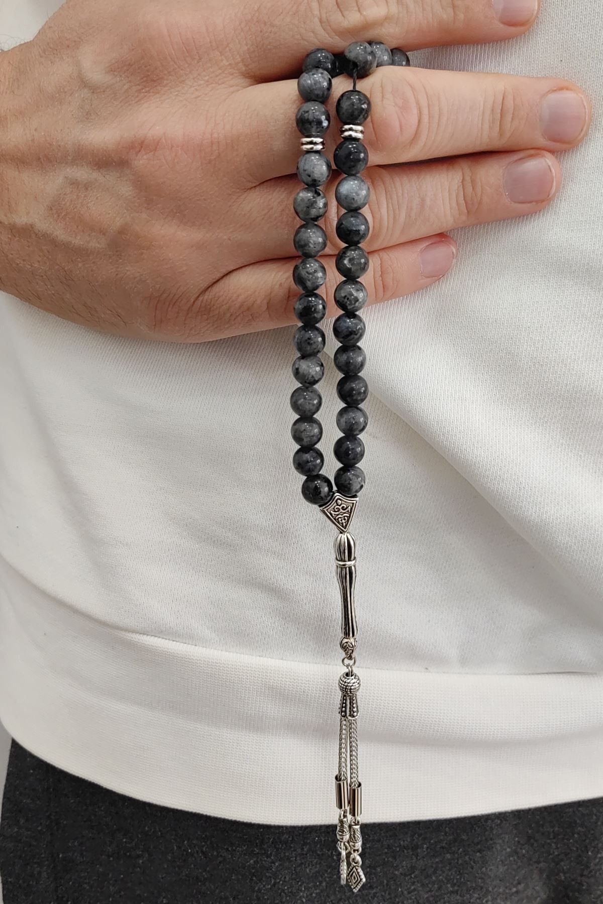 Chavin 8 mm Labradorit Taşlı Doğaltaş Tespih ey09