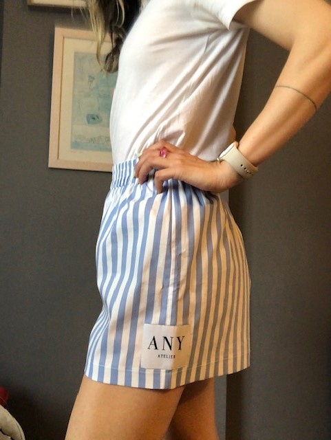 Stripe Relax Fit Short- Blue&White