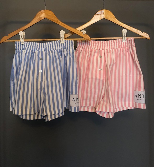 Stripe Relax Fit Short- Pink&White