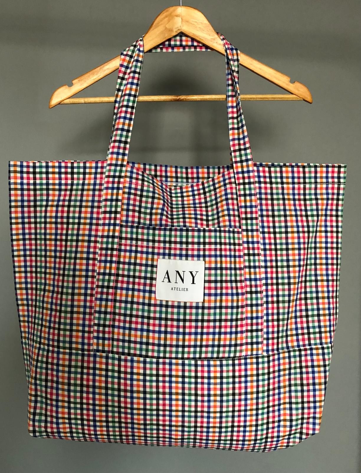 Colorful Checked Fabric Bag image