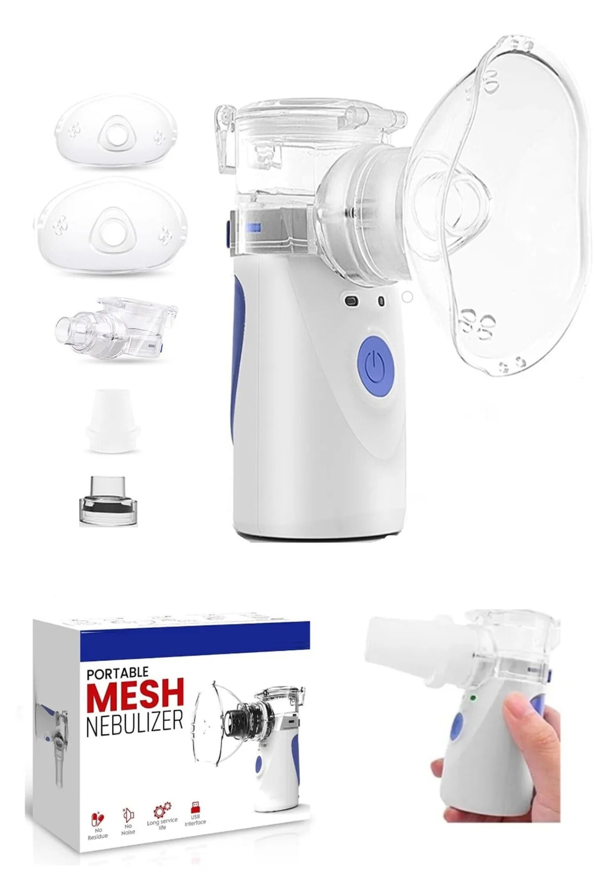 Taşınabilir Mesh Nebulizatör Makinesi Inhaler Astım Makinesi Ultrasonik Sessiz