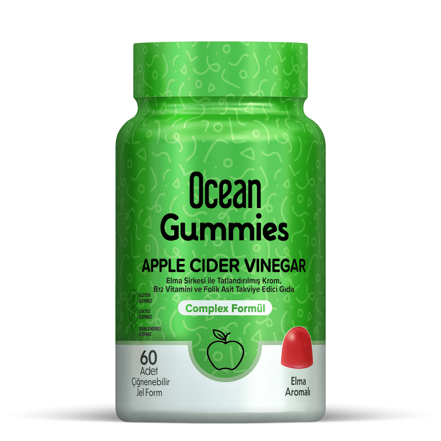 Ocean Gummies Apple Cider Vinegar 60 Çiğneme Form