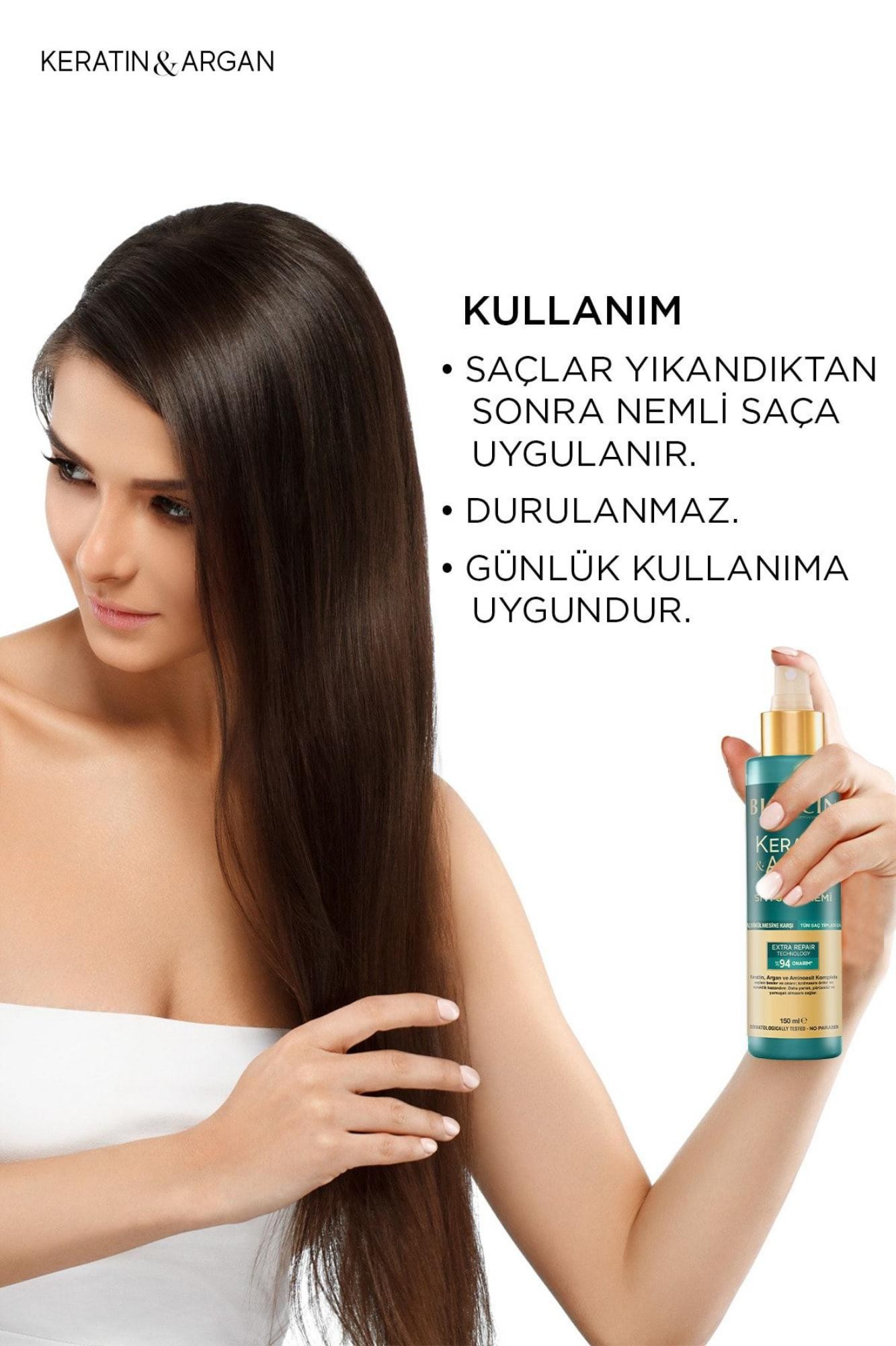 Bioxcin Keratin & Argan Onarıcı Sıvı Saç Bakım Kremi 150 Ml Yıpranmış Ve Hasar Görmüş Saçlar