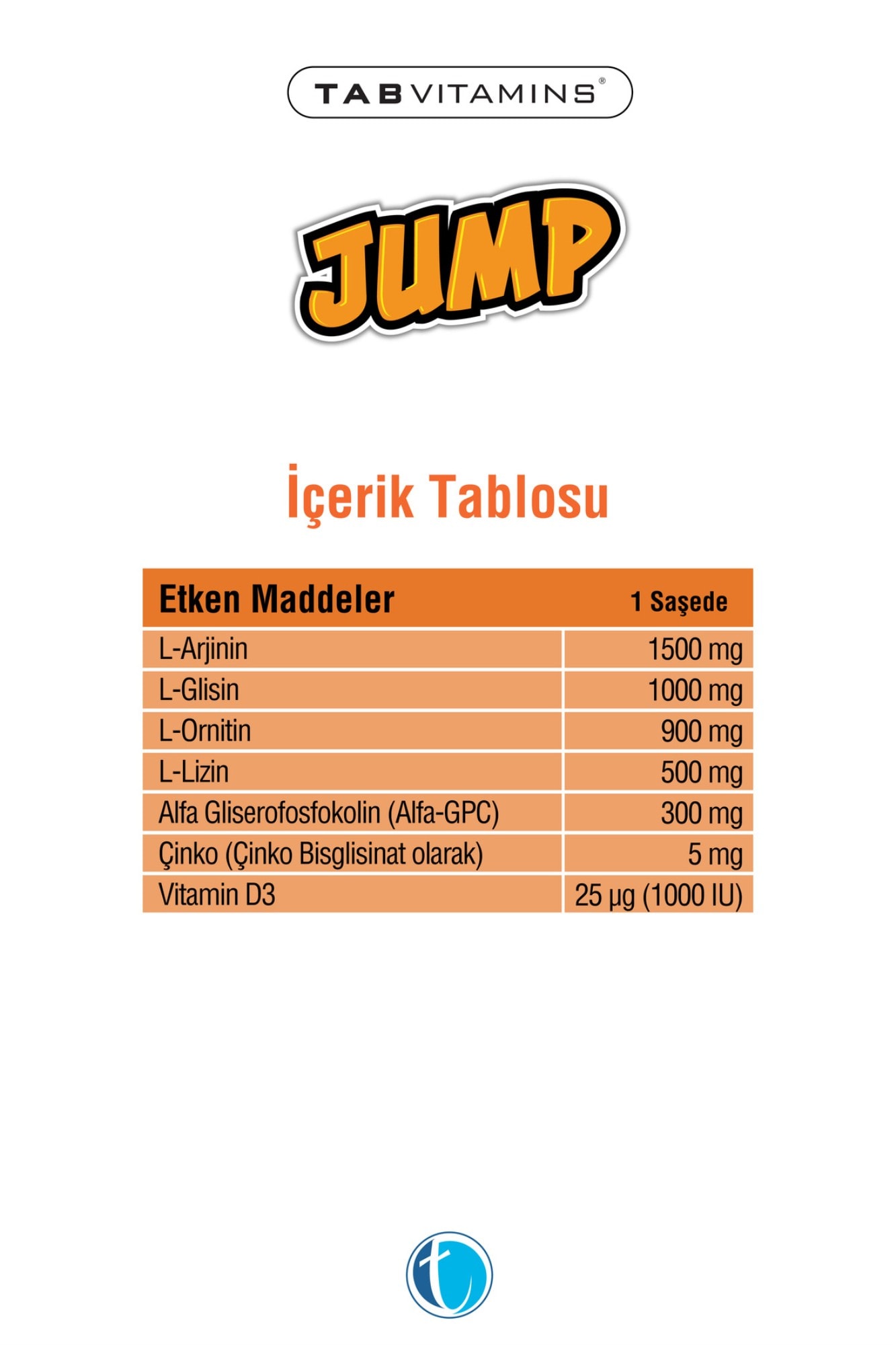 Tabvitamins Jump 30 Saşe
