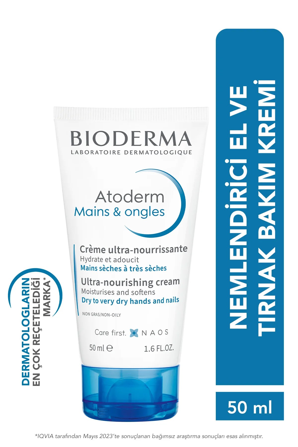 Bioderma Atoderm Atoderm Kuru Ciltler için Onarıcı ve Nemlendirici El ve Tırnak Bakım Kremi 50 ml