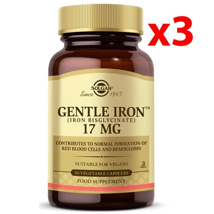 Solgar Gentle Iron 17mg 90 Kapsül 3 Adet