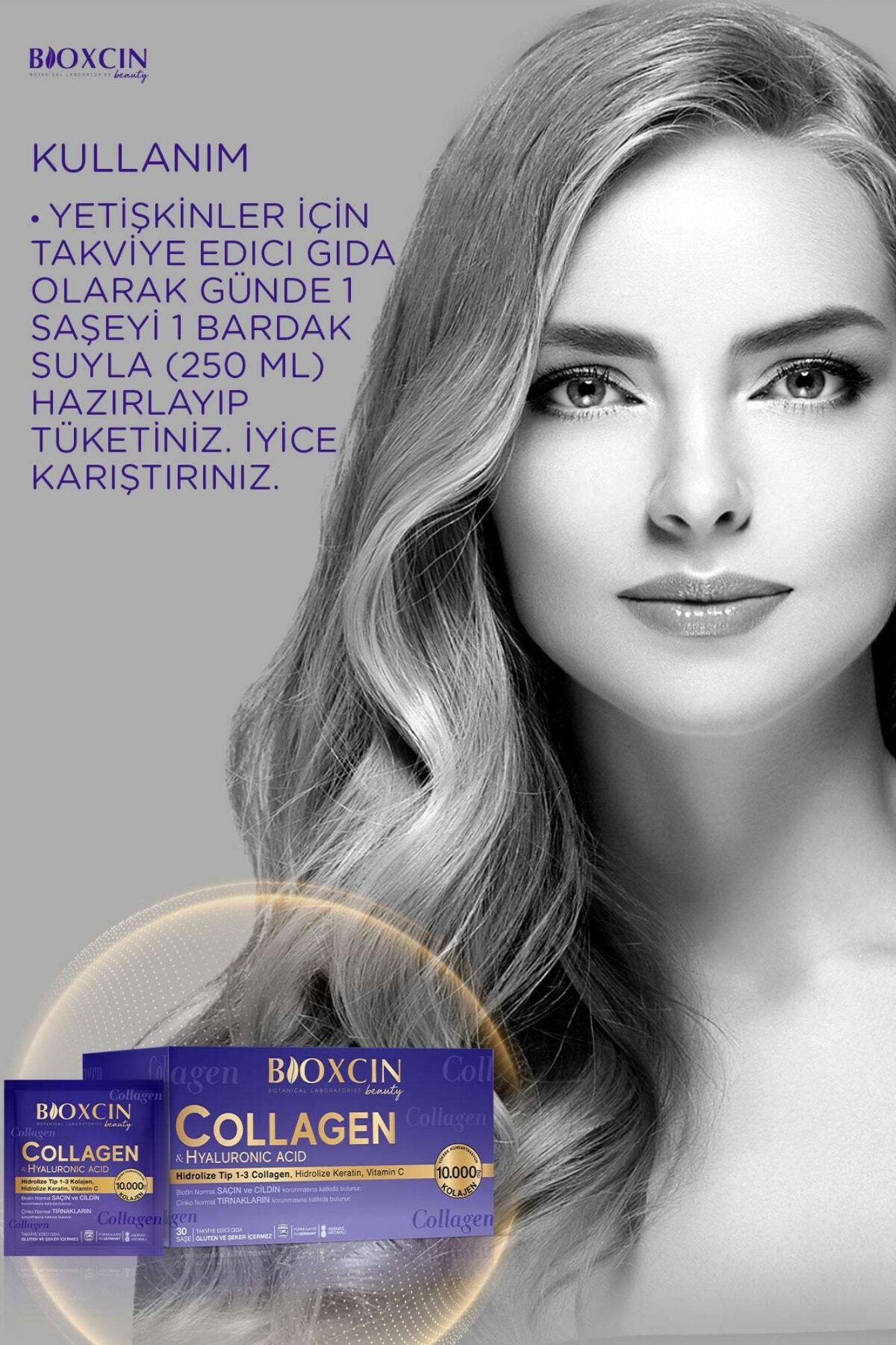 Bioxcin Beauty Collagen Toz 30 Saşe X 10.000 Mg Tip 1 - Tip 3 Hidrolize Kolajen - Keratin