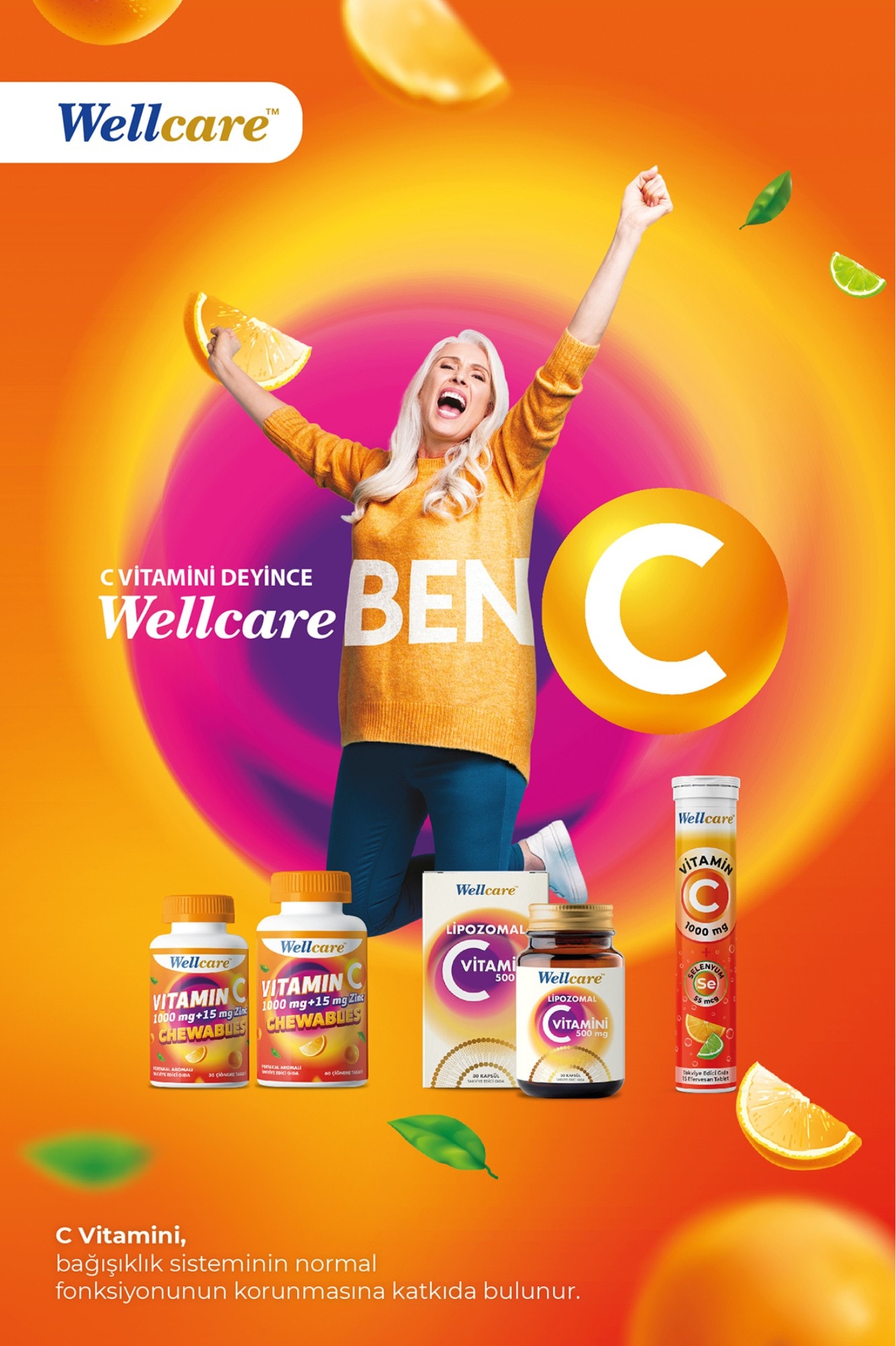 Wellcare Vitamin C 1000 mg + Selenyum 15 Efervesan Tablet