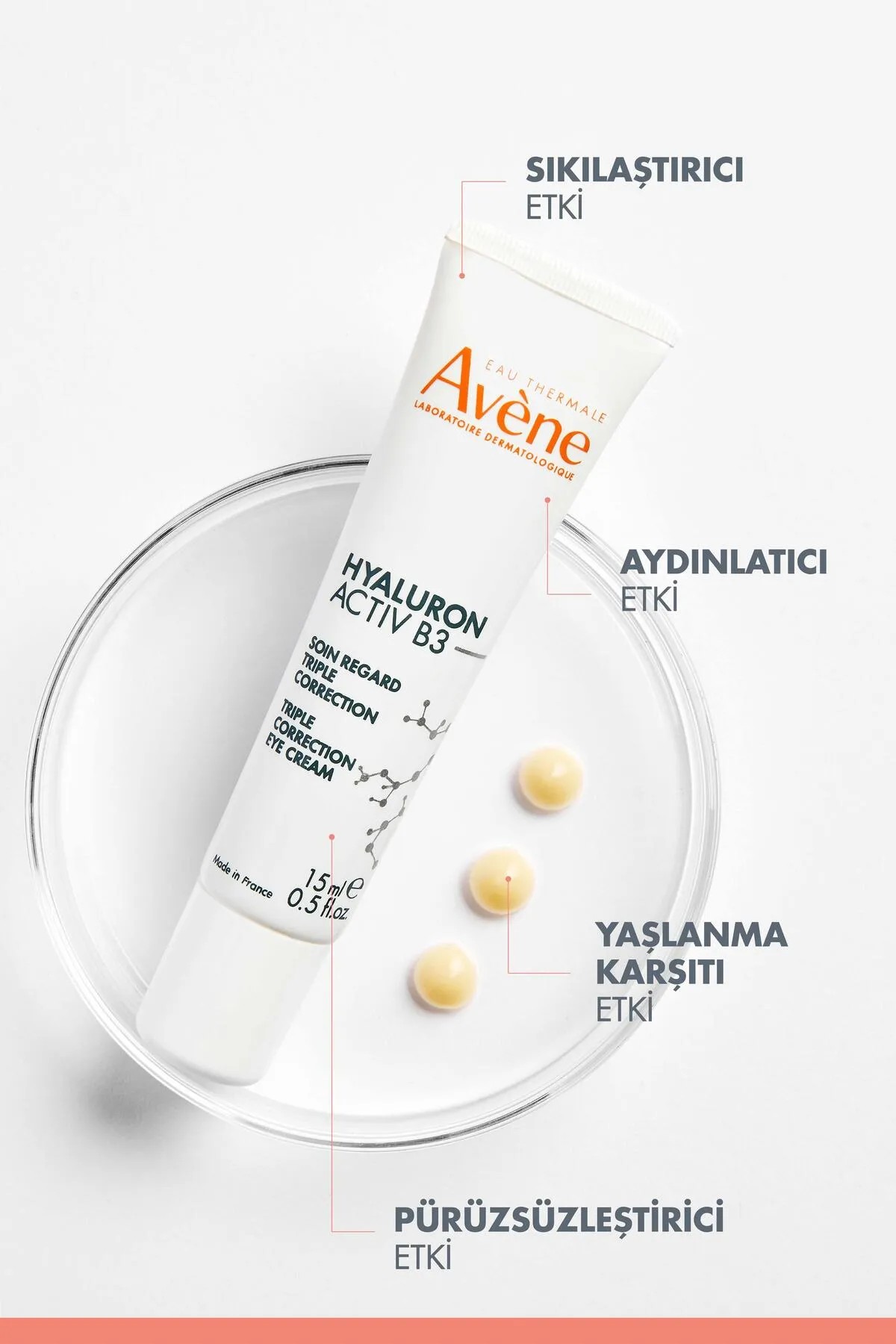 Avene Hyaluron Activ B3 Üçlü Düzeltici Gözaltı Kremi 15 ml