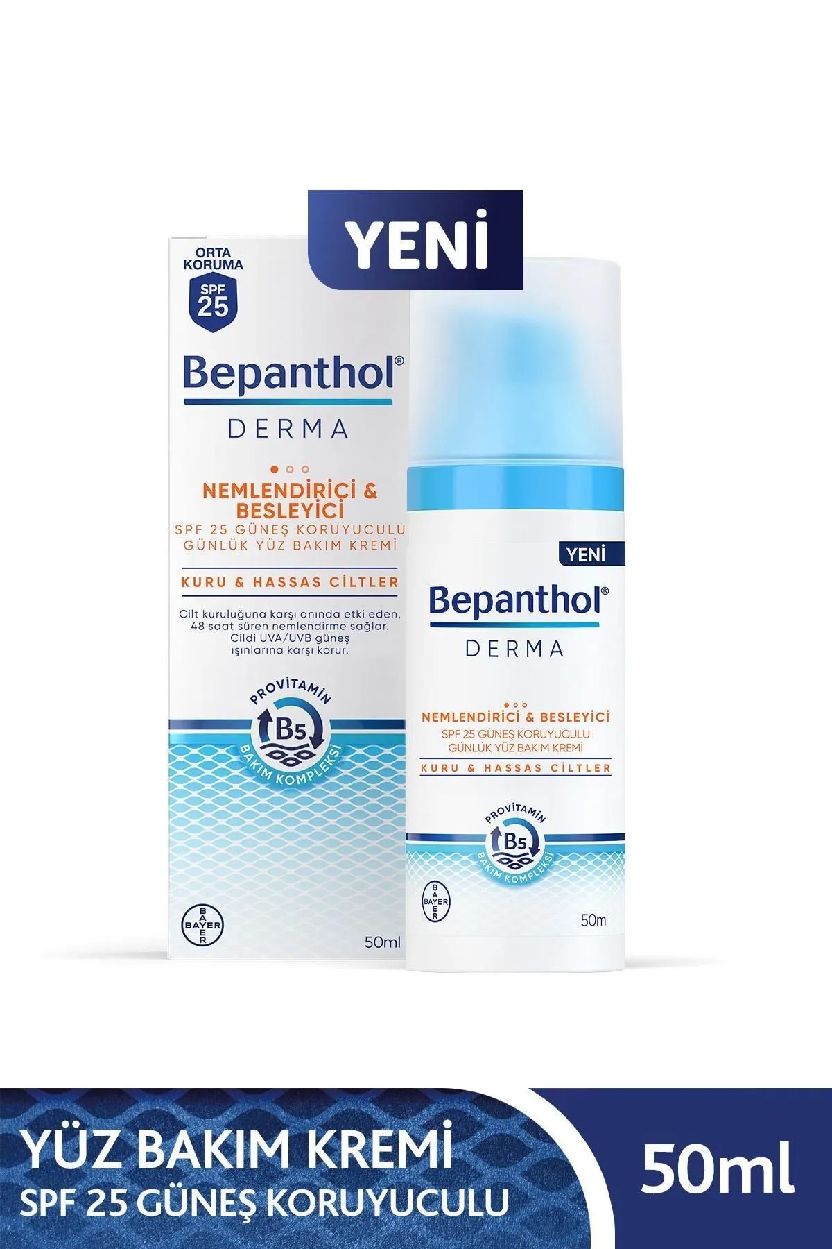 Bepanthol Derma Nemlendirici Ve Besleyici Spf 25 Yüz Bakım Kremi 50 Ml