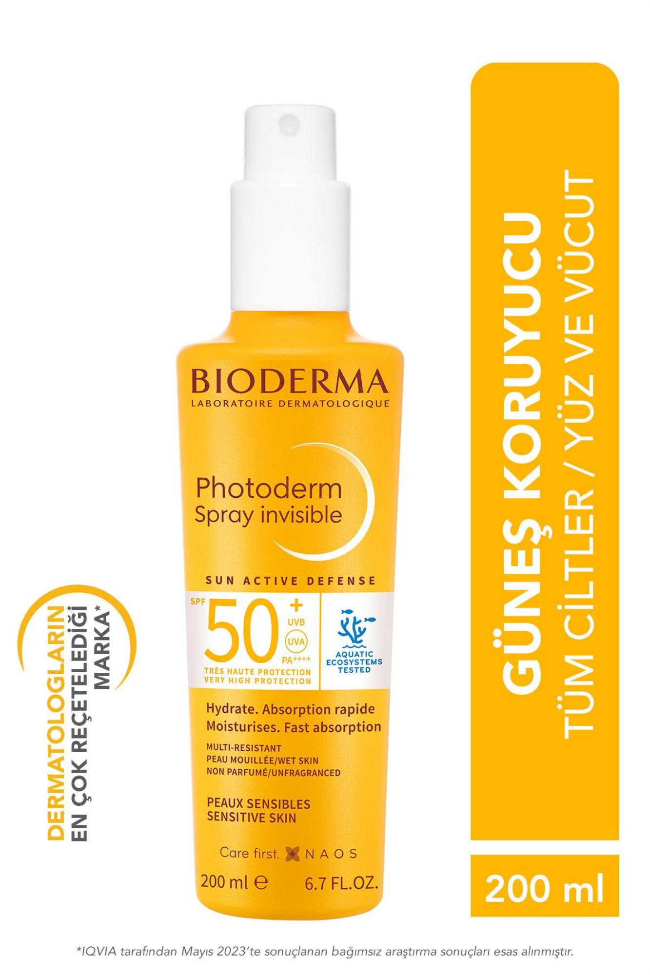 Bioderma Photoderm Spray SPF50+ Tüm Ciltler için Sprey Formda Yüksek Korumalı Güneş Kremi 200 ml