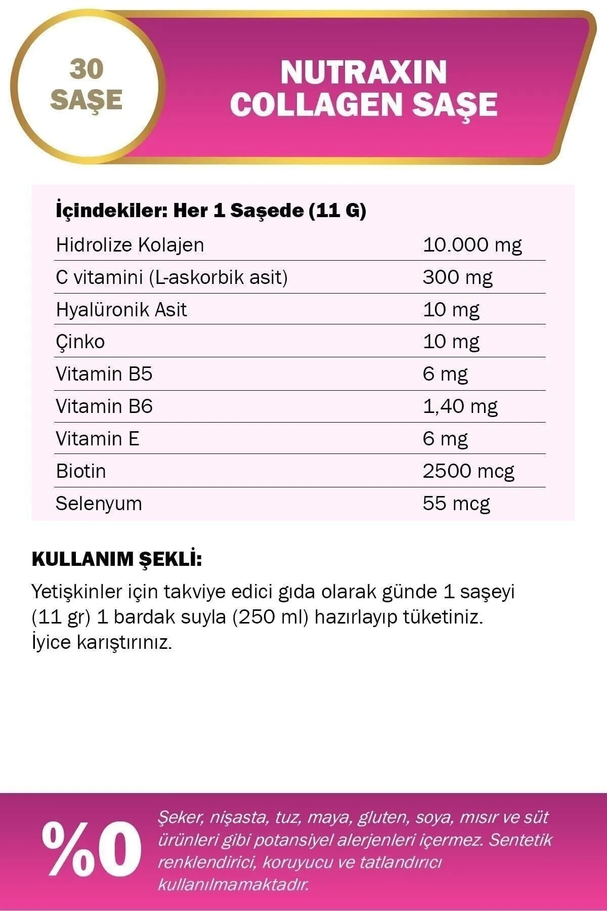 Nutraxin Collagen 30 Saşe 10000 Mg