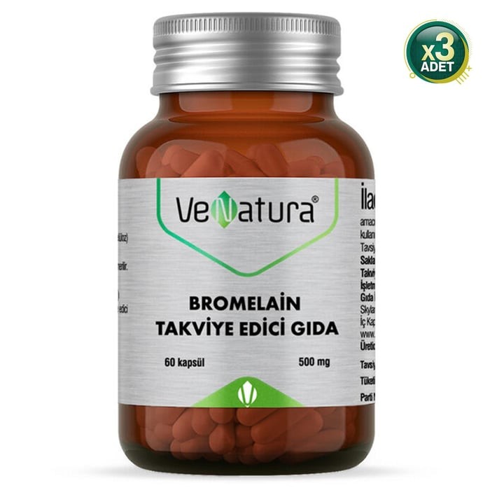 VeNatura Bromelain Takviye Edici Gıda 60 Kapsül 3 Adet