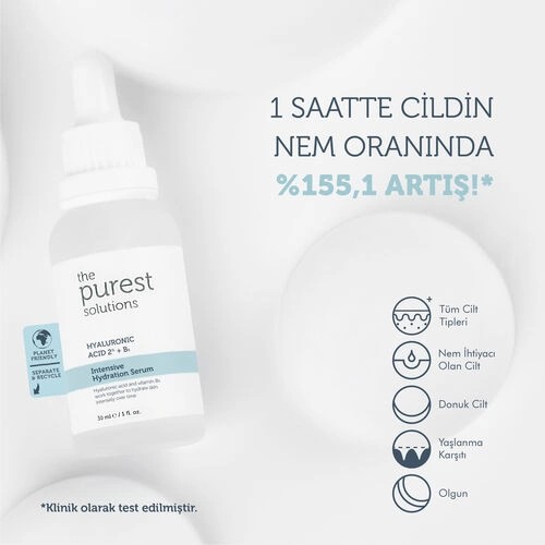 The Purest Solutions Yoğun Nemlendirme Ve Dolgunlaştırıcı Etkili Yenileyici Hyalüronik Asit Cilt Bakım Serumu 30 ml