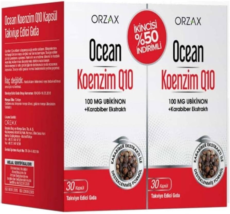 Ocean Koenzim Q10 100 Mg Ubikinon 30 Kapsül 2'li
