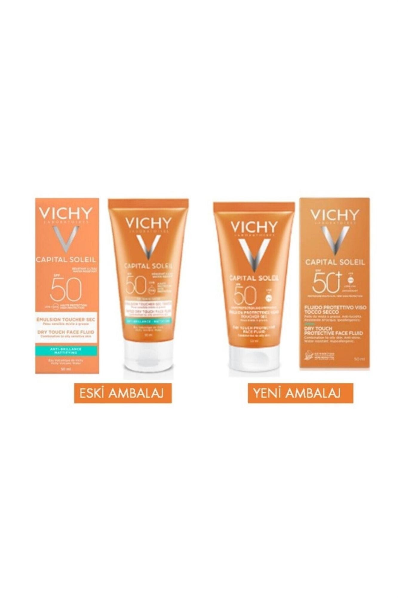 Vichy Capital Soleil Dry Touch Parlama Karşıtı Yüksek Korumalı Yüz Güneş Kremi Spf 50, 50 ml