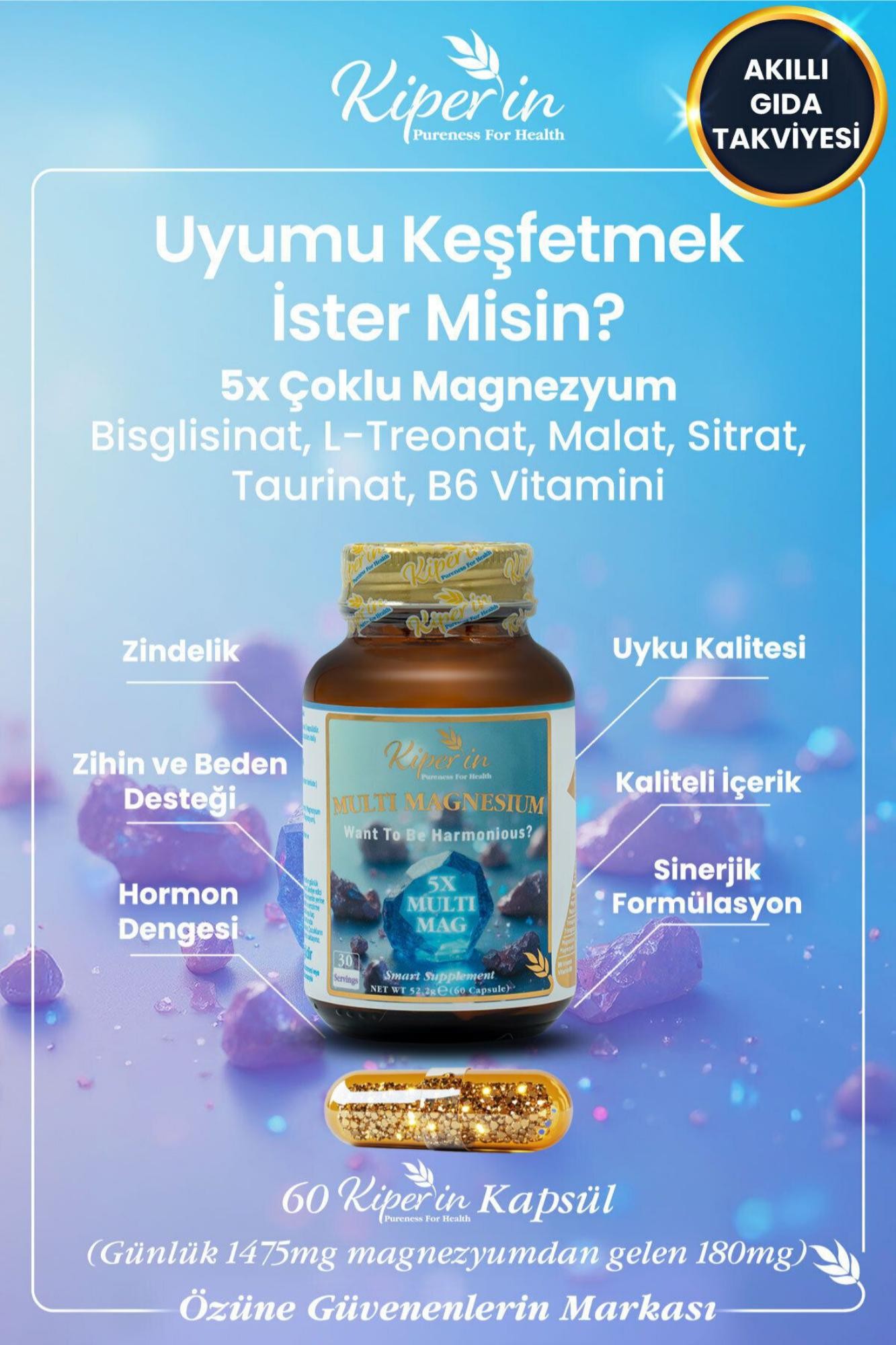 Kiperin Magnezyum Multi 5X 60 Kapsul