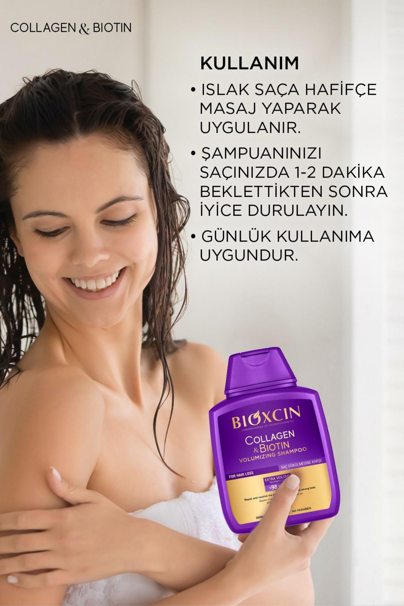 Bioxcin Collagen & Biotin Ekstra Hacim & Dolgunlaştırıcı Şampuan 300 Ml - 2 Li Avantaj Seti