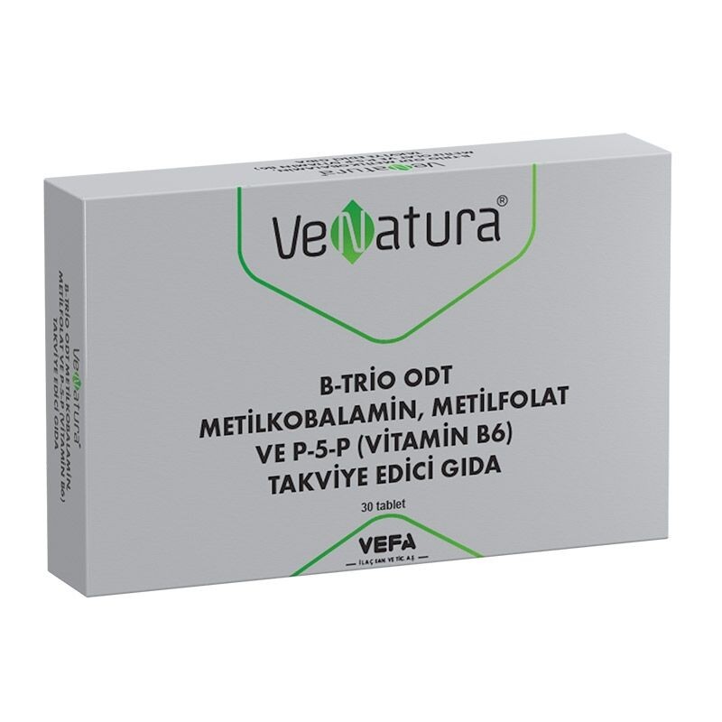 Venatura B-Trio ODT Metilkobalamin Metil Folat ve Vitamin B6 30 Tablet