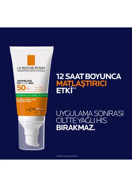 La Roche Posay Anthelios Uvmune Oil Control Spf 50+ Yağlı Ciltler Için Renkli Yüz Güneş Kremi