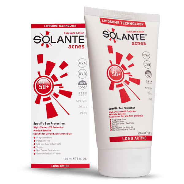 Solante Acnes Sun Care Lotion Spf 50 ve 150 ml Akne Önleyici Güneş Losyonu