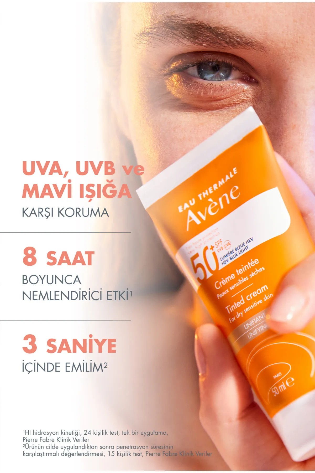 Avene Solaire SPF 50+ Renkli Güneş Kremi 50 ml