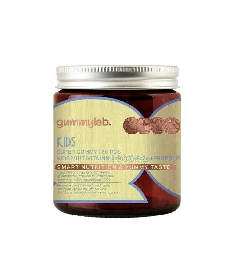 Gummy Lab Kids Multivitamin Portakal Aromalı 60 Gummies