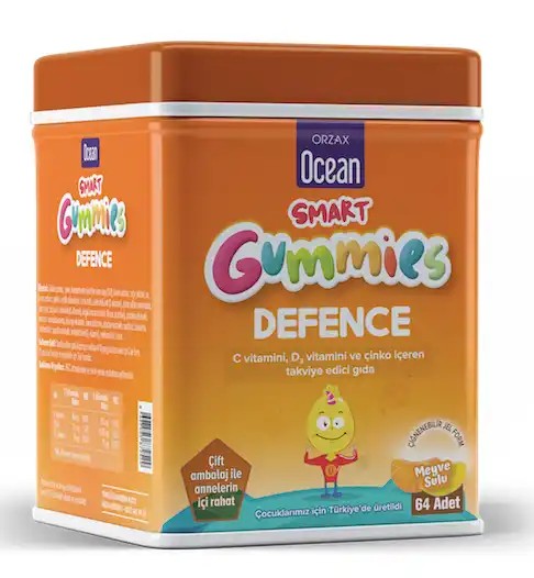 Ocean Smart Gummies Defence C Vitamini , D3 Vitamini Ve Çinko Içeren Takviye Edici Gıda 64 Jel Tablet
