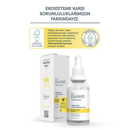 The Purest Solutions Aydınlatıcı Ve Leke Görünümü Azaltıcı Arbutin Cilt Bakım Serumu 30 ml