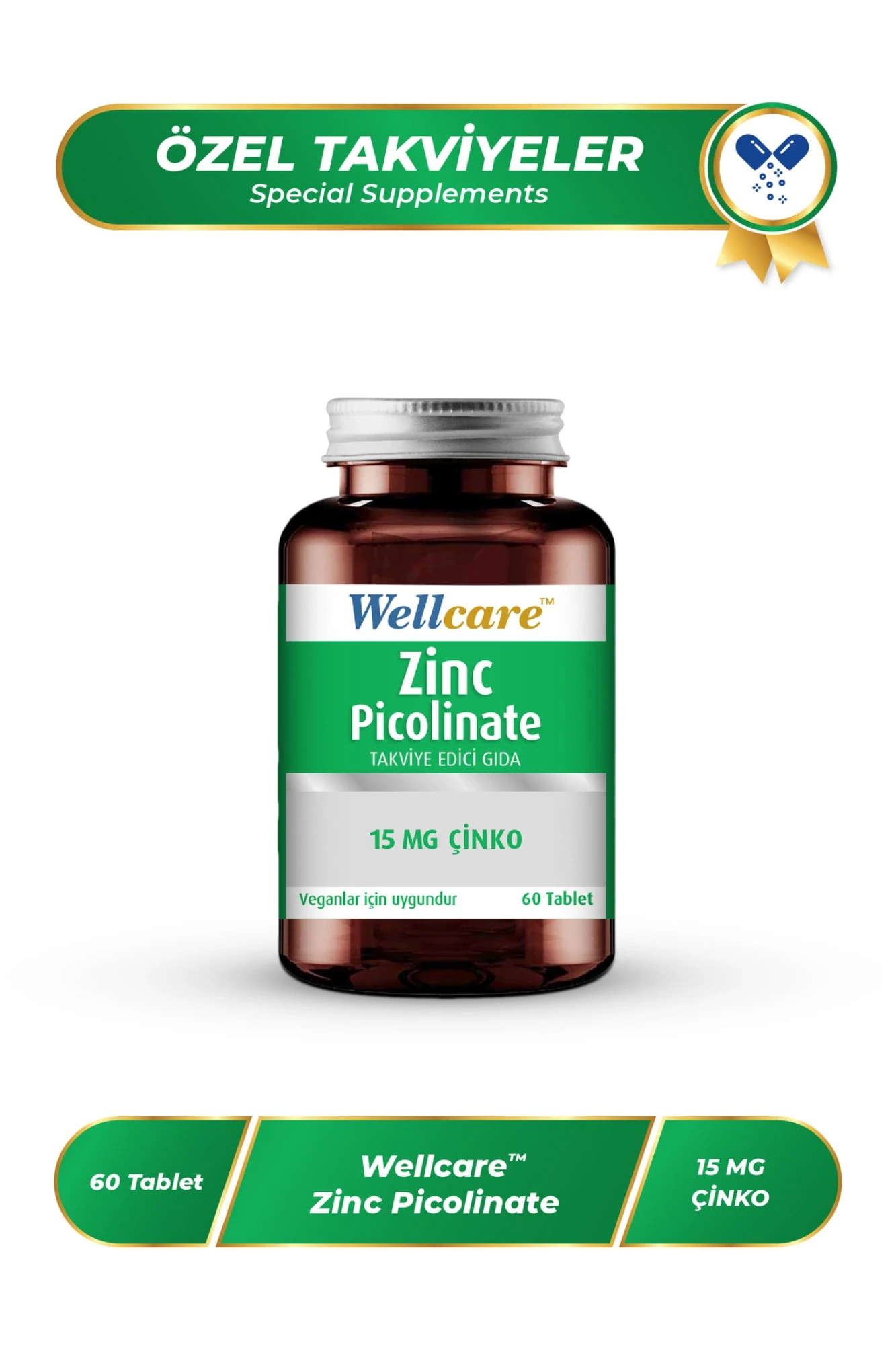 Wellcare Çinko Pikolinat 15 mg 60 Kapsül
