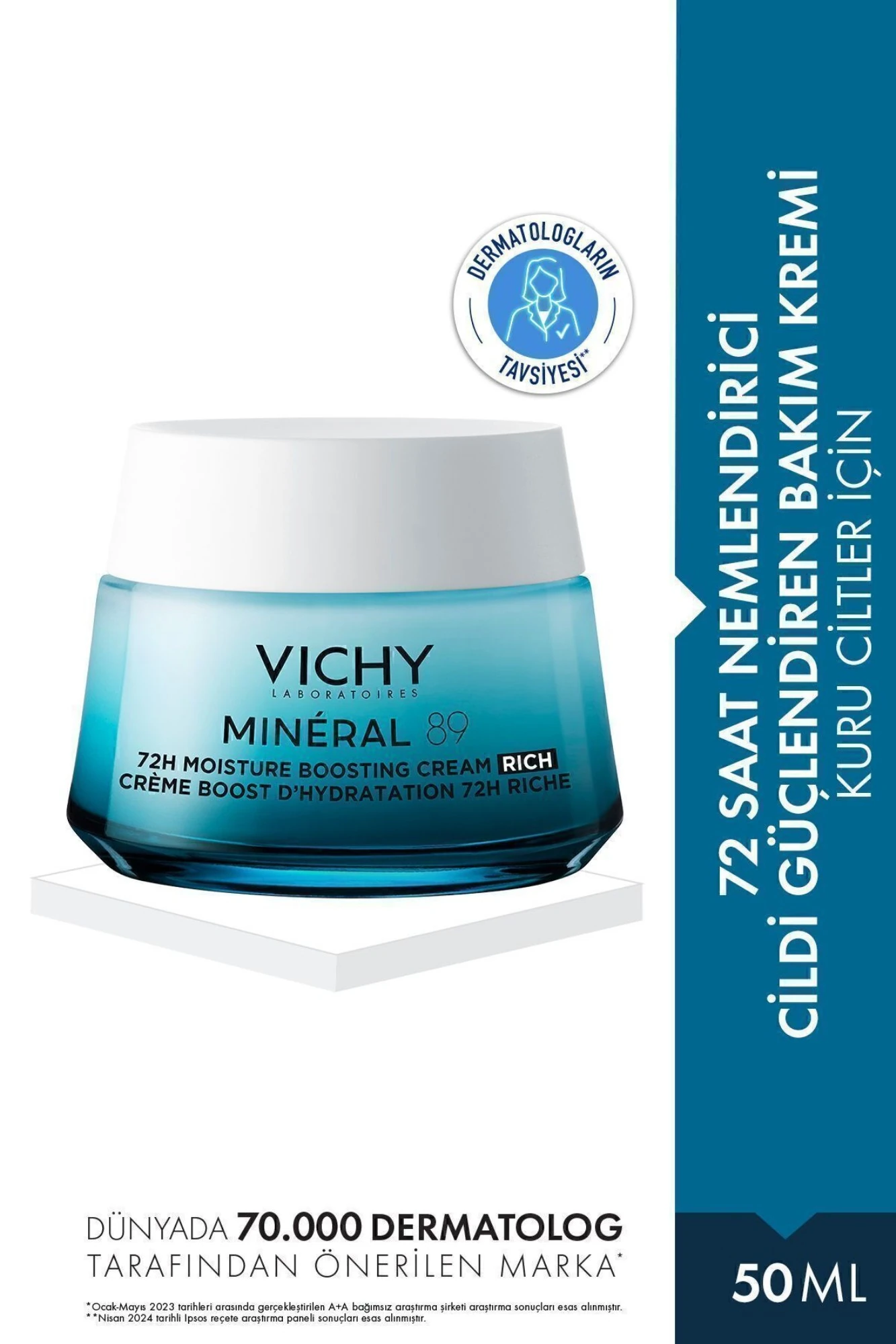 Vichy Mineral 89 Rich Nemlendirici Krem 50 ml