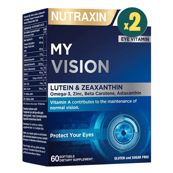 Nutraxin Plus My Vision Göz Vitamini Lutein Zeaksantin 60 Kapsül 2 Adet
