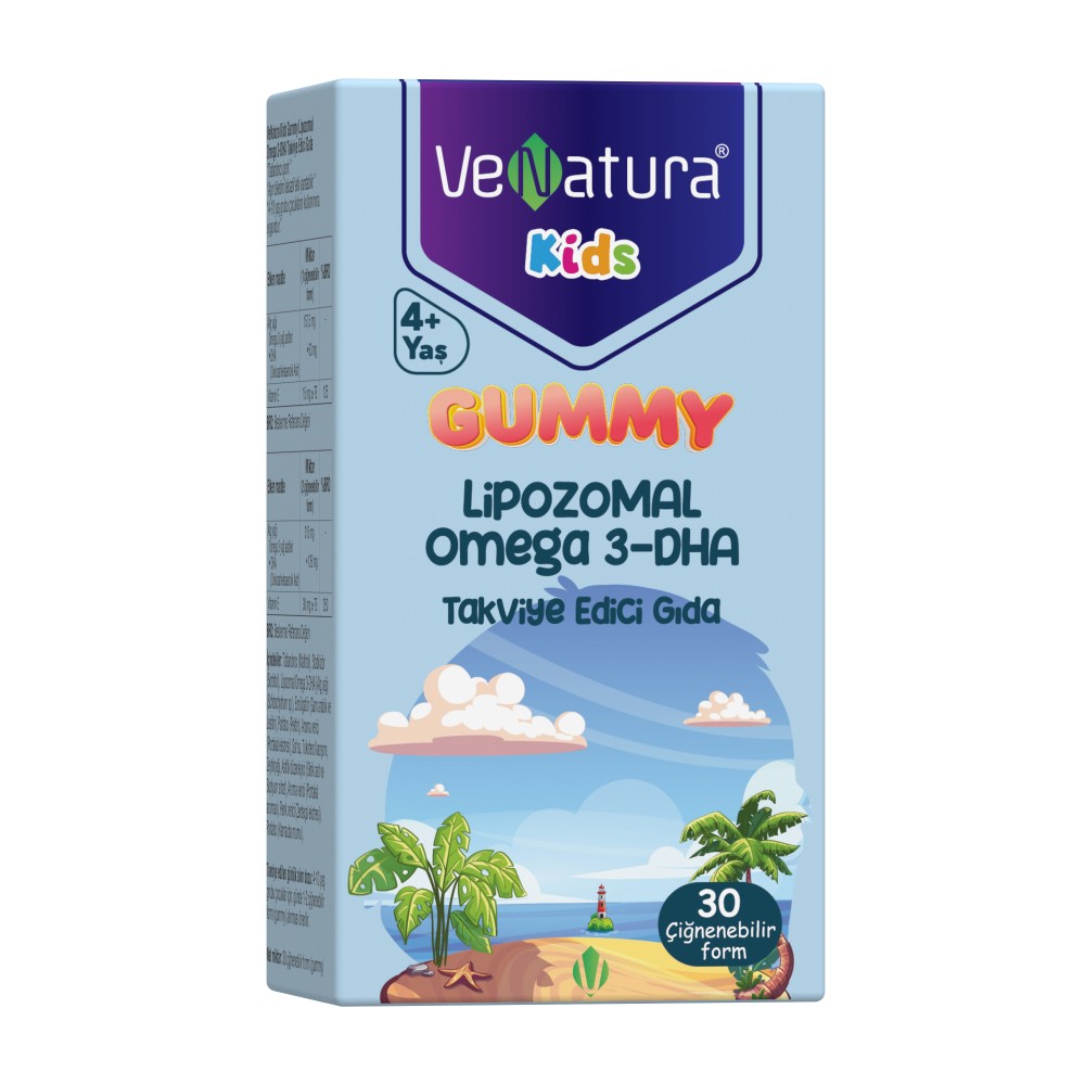 Venatura Gummy Kids Lipozomal Omega 3 Dha 30 Ciğnenebilir Form