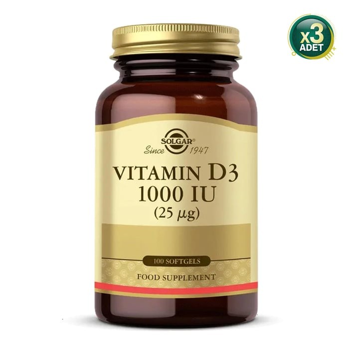 Solgar Vitamin D3 1000ıu 100 Kapsül 3 Adet