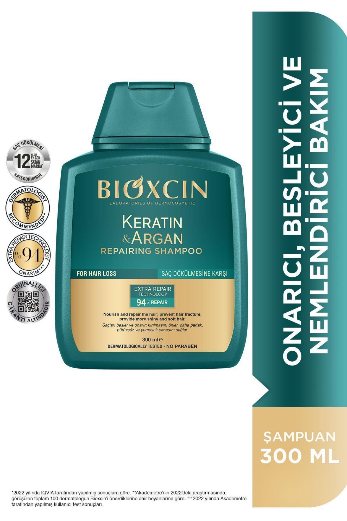 Bioxcin Keratin & Argan Onarıcı Şampuan 300 Ml - Yıpranmış Ve Hasar Görmüş Saçlar 2 Li Avantaj Set