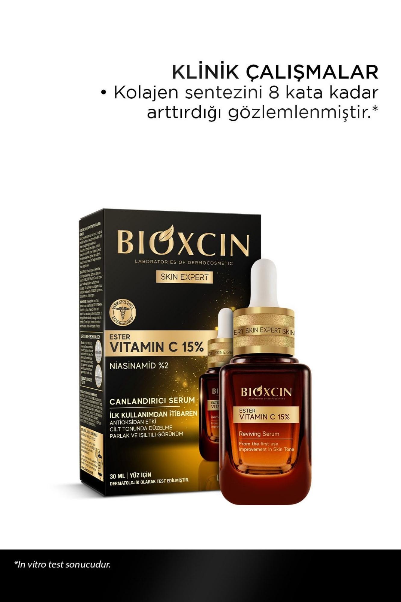 Bioxcin Ester C Vitamini Serum %15 & Niasinamid %2 - Aydınlatıcı Canlandırıcı Renk Tonu Eşitleyici Lipozomal