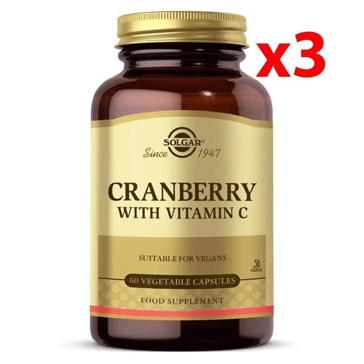Solgar Cranberry Extract with Vitamin C 60 Kapsül 3 Adet