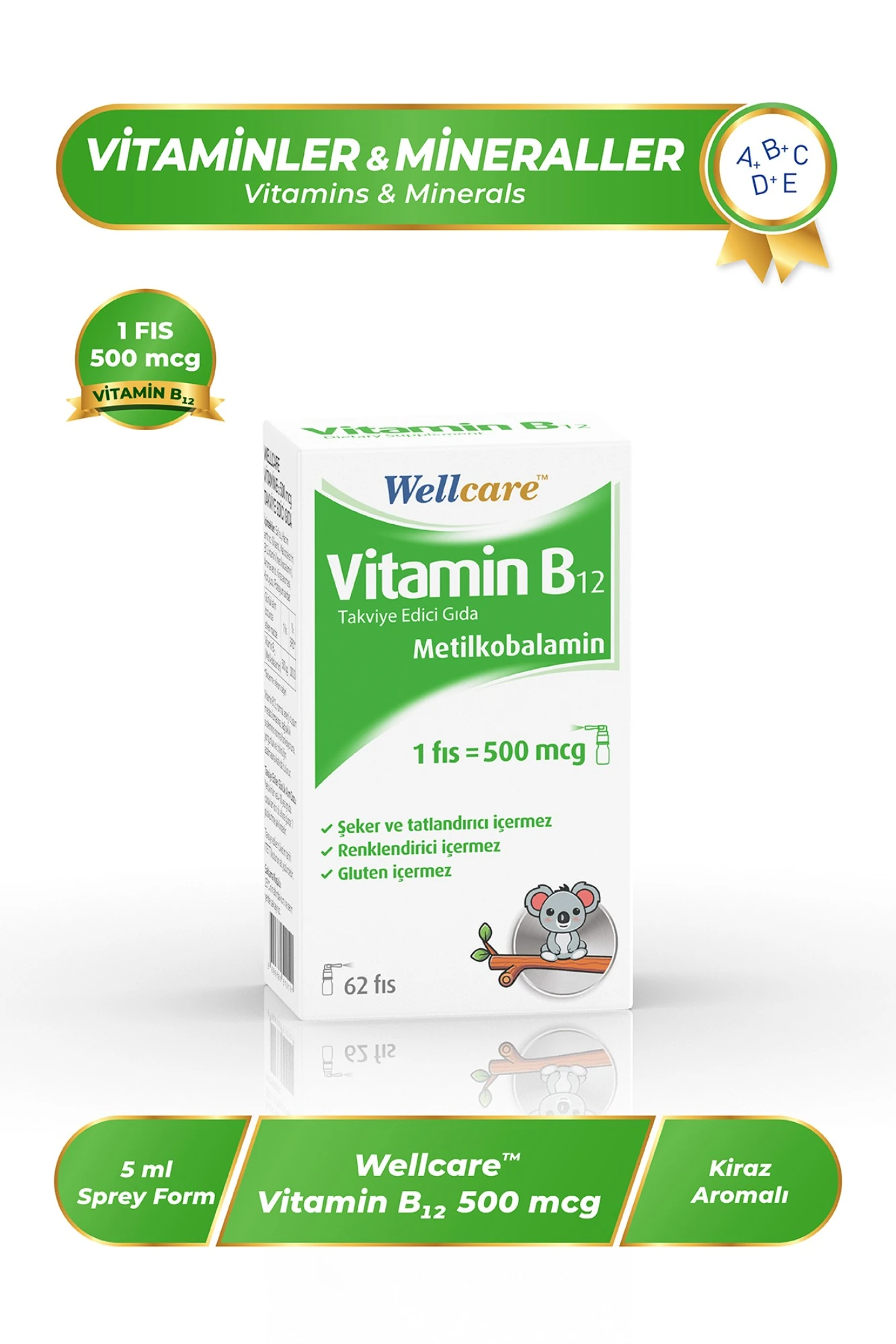 Wellcare Vitamin B12 500 mcg Sprey 5 ml