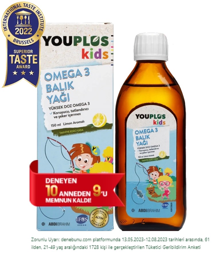 Youplus Kids Omega 3 Balık Yağı 150 ml Şurup