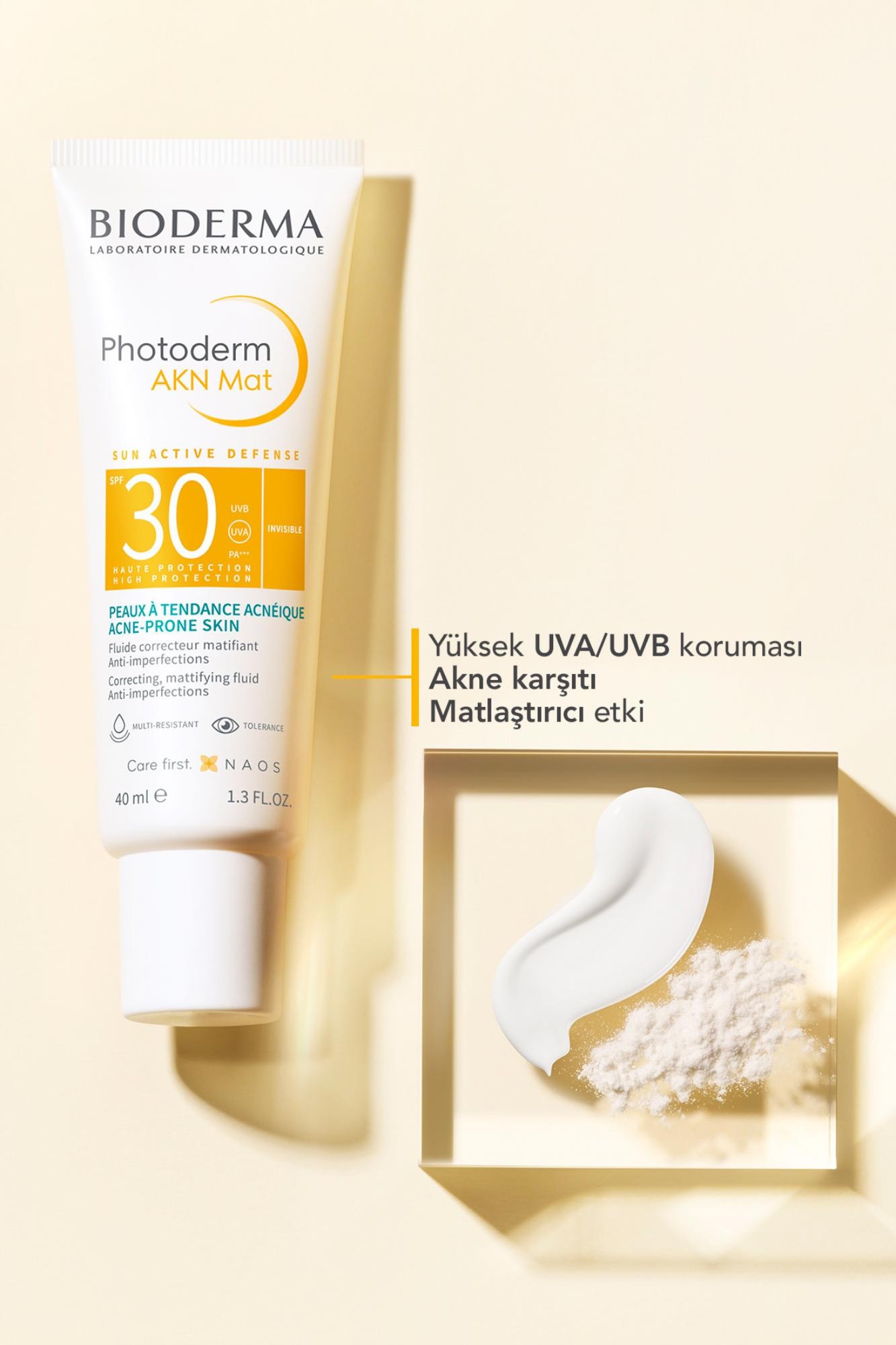 Bioderma Photoderm Akn Mat Karma Ve Yağlı Ciltler Için Matlaştırıcı Etkili Spf30 Güneş Koruyucu 40ml