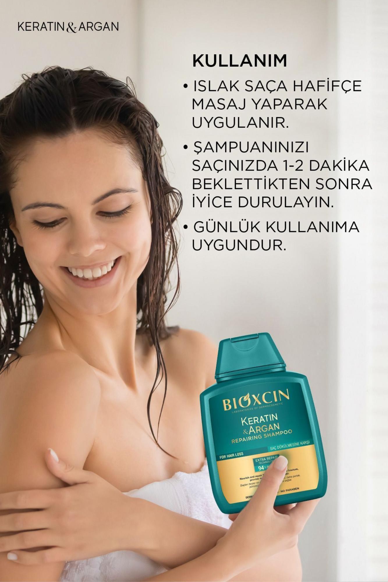 Bioxcin Keratin & Argan Onarıcı Şampuan 300 Ml - Yıpranmış Ve Hasar Görmüş Saçlar 2 Li Avantaj Set