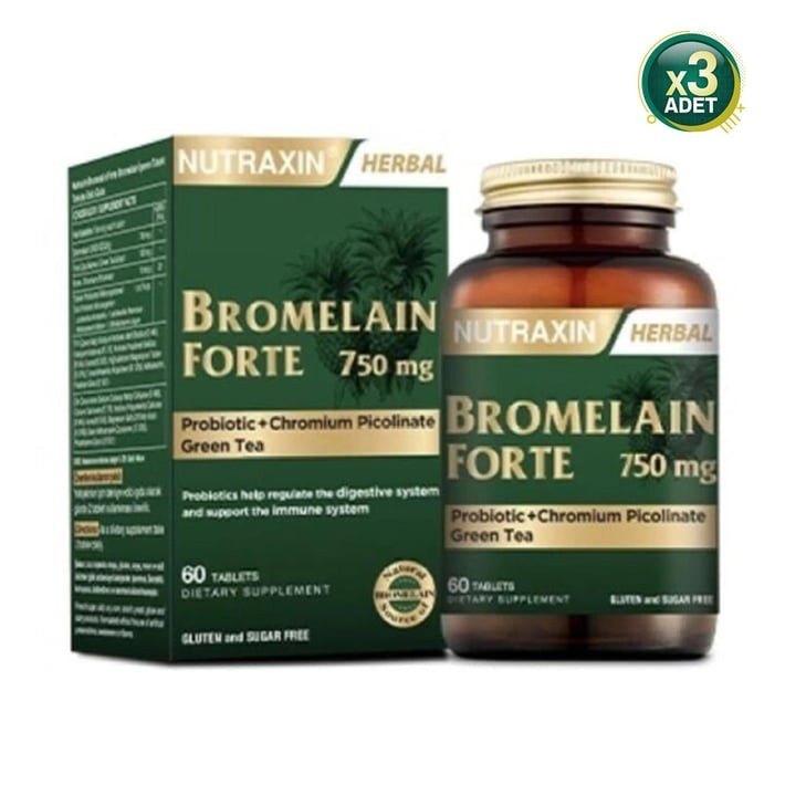 Nutraxin Bromelain Forte 750 Mg 60 Tablet 3 Adet