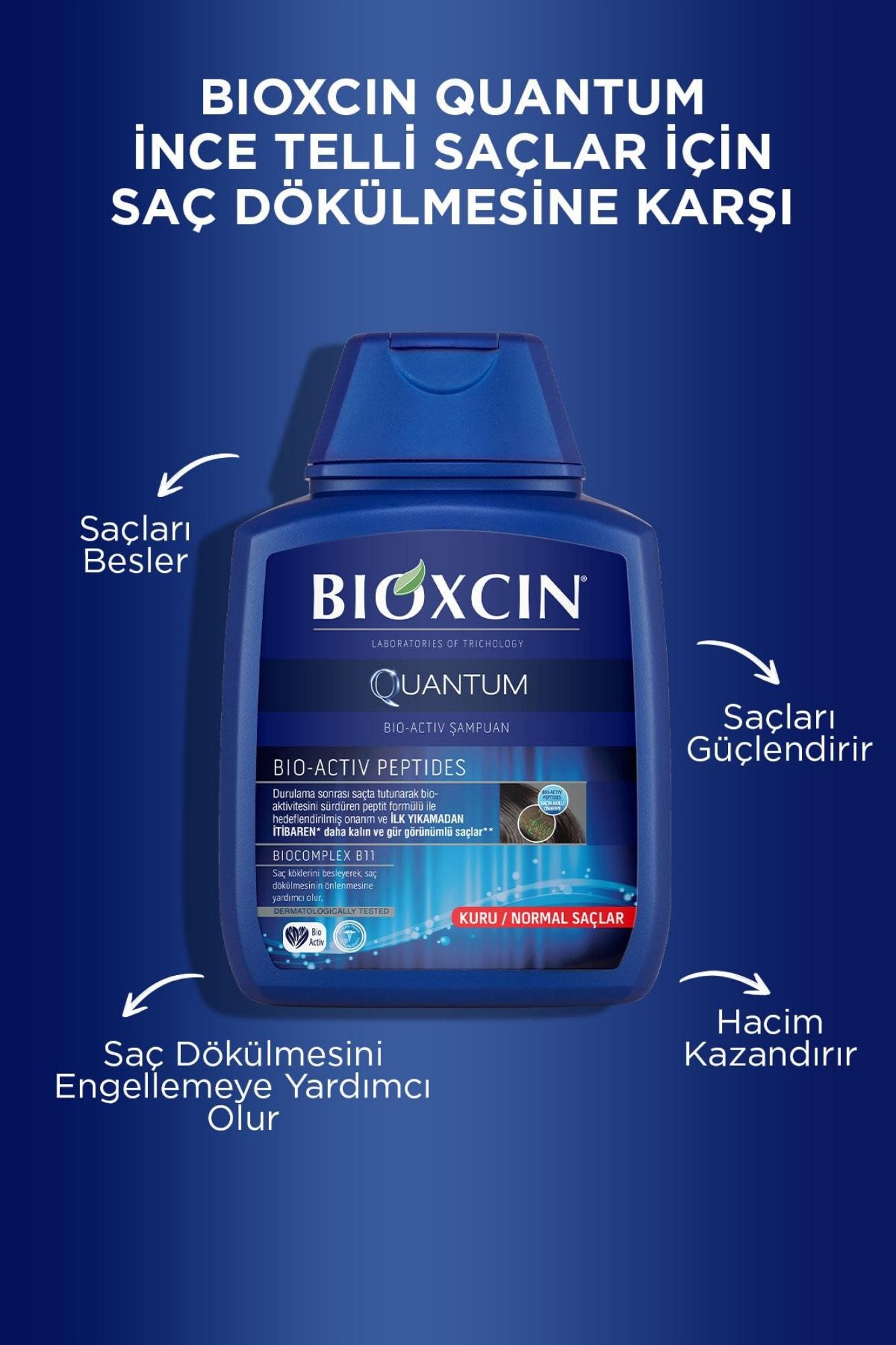 Bioxcin Quantum Şampuan Kuru Ve Normal Saçlar Için 300 Ml - Ince Telli Saçlar Için Dökülme Şampuanı