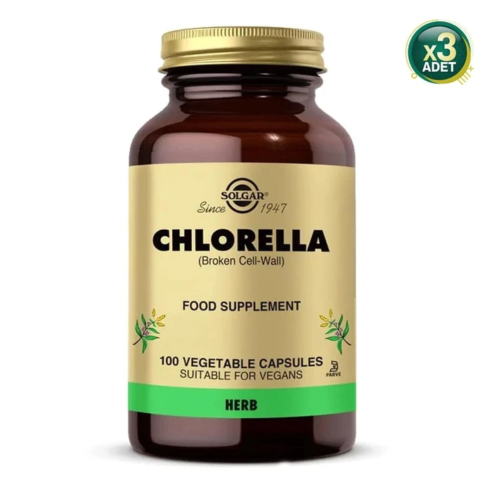 Solgar Chlorella 520 mg 100 Kapsül 3 Adet